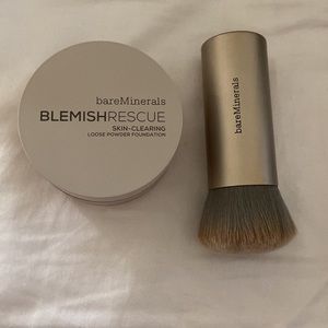 3 PC LOT BareMinerals Blemish Rescue/Charcoal Brush/ Primer Fair 1c used once